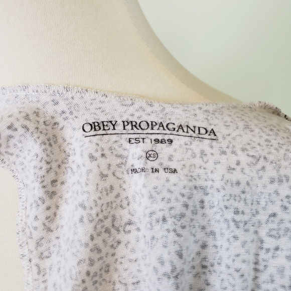Obey Propaganda Animal Print Monogrammed Tank NWT - Picture 6 of 6